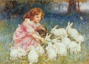 Frederick Morgan Feeding the Rabbits Spain oil painting artist